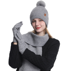 <span class=keywords><strong>Bonnet</strong></span> en tricot torsadé <span class=keywords><strong>avec</strong></span> logo personnalisé pour femmes, <span class=keywords><strong>avec</strong></span> écharpe assortie et <span class=keywords><strong>gants</strong></span> chauds Ensembles de chapeaux et <span class=keywords><strong>gants</strong></span> écharpe classique pour temps froid quotidien - Product Image 1