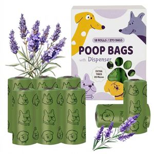 Sacs à déjections canines à marque privée, logo personnalisé, extra épais, biodégradables, parfumés, 18 rouleaux, OEM - Product Image 1