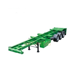Wosheng phong cách mới 3 trục màu xanh lá cây 20ft 40ft <span class=keywords><strong>container</strong></span> khung xương bán Trailer Bộ Xương xe tải Trailer - Product Image 1