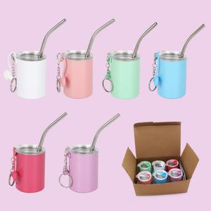 Wholesale 90ml for Tea Coffee 3oz Mini Cup for Kids Use Double Wall Insulated With <b>Straw</b> Lid Stainless Steel Custom Color Logo - Product Image 1