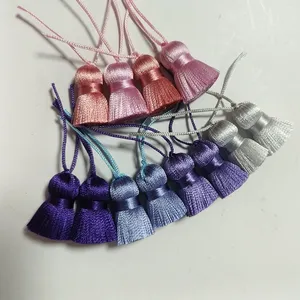 sjzmm customize mini fat silk tassel 2cm with short string 100% silk tassels for jewelry making decoration