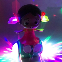 Jouet Fille Dansante Électrique Rotatif à Succès avec Lumières Colorées et Musique, Poupée Tournante Automatique Accélérée pour Cadeau Enfant