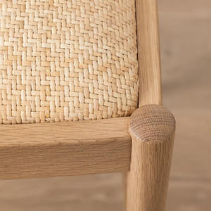 Modern Mid-Century estilo madeira maciça Rattan jantar cadeira para Home Offices Hotéis Apartamentos para jantar e café - Product Image 5