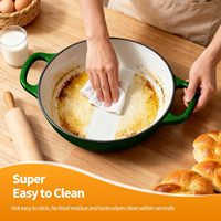 Marmite en fonte émaillée polonaise 7 couches antiadhésive sans PFOA ni PFAS, cocotte hollandaise pour la cuisson des ragoûts et des braisades en cuisine