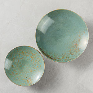 Японский отель ручной работы Пастель спекл реактивная глазурная посуда и столовые приборы ужин чаша неглубокая шляпа - Product Image 3