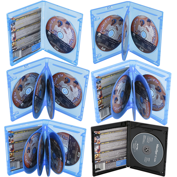 SUNSHING Hold Simple Double BD Case 4 Discs 4K UHD Blu ray DVD Digital Case 15mm Multi Case 9 Tray 25mm Remplacement Blu-ray Box