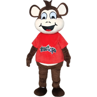 Costume de mascotte singe brun pour adulte, prix usine Blue Sky, Noël, avec T-shirt rouge, conception personnalisée, commandes OEM/ODM