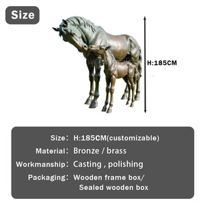 Sculture in Bronzo Personalizzate di Alta Qualità per Giardino Esterno: Madre e Figlio Cavallo - Product Image 3