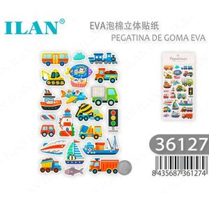 Adesivi 3D in Schiuma EVA ILAN per Bambini, Tema Veicoli e Trasporti, Decorazioni per Scrapbooking e Progetti Fai-da-Te - Product Image 1
