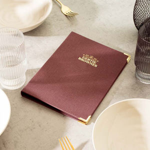 Menu en tissu avec cordon élastique, prix d'usine, personnalisable, menu de restaurant haut de gamme, format A4 A5 - Product Image 2