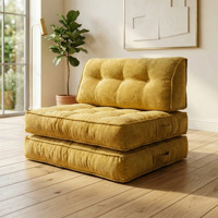 Bequemes Relax-Sofa mit Knopfheftung, Modernes Stoffsofa mit Schwammfüllung, Klappbares Schlafsofa, TV-Lounge-Möbel für Villa und Schule