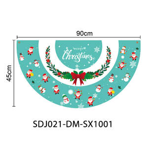 Nouveau drapeau de jardin créatif en forme d'éventail pour Noël avec <span class=keywords><strong>Père</strong></span> Noël et texte Joyeux Noël, bannière semi-circulaire suspendue - Product Image 2