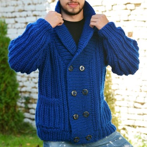 Otoño e Invierno nuevos hombres moda Polo cuello Casual <span class=keywords><strong>Cardigan</strong></span> abrigo manga larga Slim Fit Jacquard suéter de punto - Product Image 6