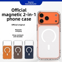Étui de téléphone magnétique en acrylique 2-en-1 avec grande fenêtre, coque de protection antichoc style officiel pour iPhone 17 Pro Max