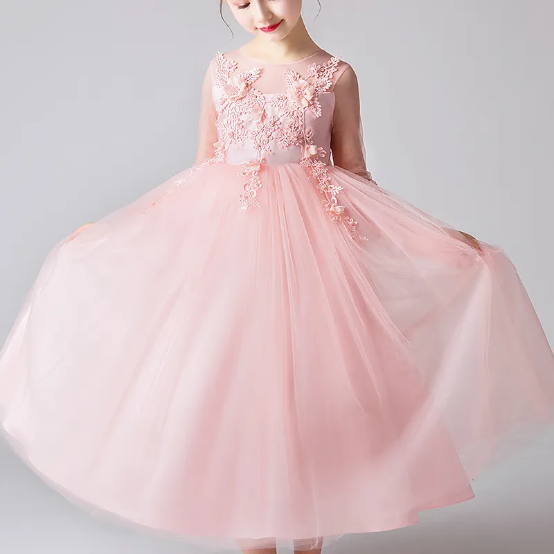 Factory Direct Sale Flower Girl Dress Princess Kids Girls Clothes Baby Casual Party Birthday Wedding Girl Princess Dress