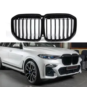 Front Bumper Kidney Grill Double Slat Gloss Black Grille For BMW X7 Series G07 2018-2020 Auto Accessories Replacement Part