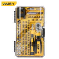 Kit de réparation électronique de précision multifonctionnel Deli Tools – Tournevis à cliquet et jeu de douilles pour un travail simplifié