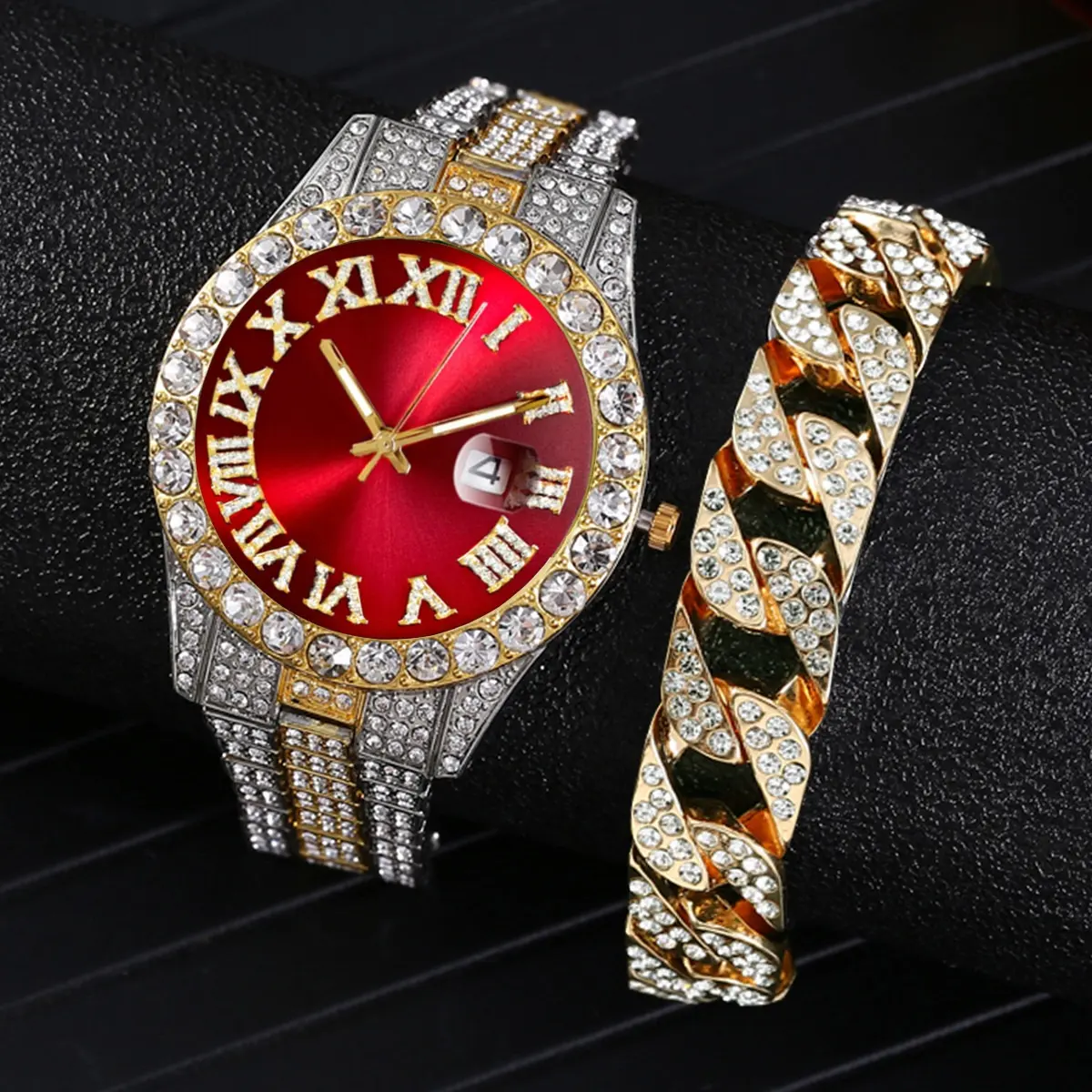 Hip Hop Gold Plated Hip Hop Iced Out Micro Cz Diamond Wholesale Luxury Watch Jewelry Men Women Wrist Digital Quartz Watches