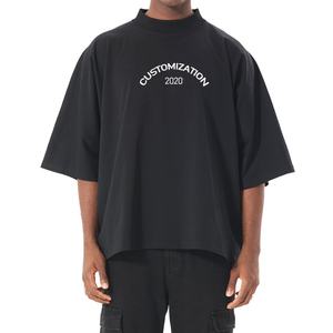 Camisetas Personalizadas Vintage de Algodón Pesado Ecológico con Estampado de Espuma de Hamburguesa y Papas Fritas, de Manga Corta, para Hombre y Mujer - Product Image 1