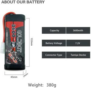 6s 7.2v 3600mah nimh battery with tamiya connector for rc car rc truck boat - Product Image 2