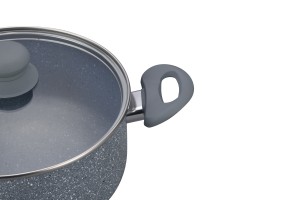 Olla de aluminio antiadherente con revestimiento de mármol y protector de silicona, utensilios de cocina - Product Image 4