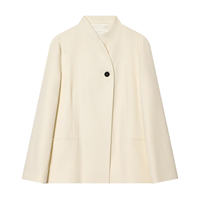 Nouvelle collection 2026 – Manteau décontracté pour femme, blanc uni, coupe ample, col mandarin, bouton unique, respirant, en polyester
