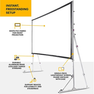 Projecteur d'écran de projection à pliage rapide de <span class=keywords><strong>film</strong></span> portable en plein air de camping de 150 "16:9 avec sac de transport - Product Image 4