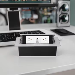 16A 13A Đánh giá hiện tại pop-up Tabletop ổ cắm Hộp ổ cắm chống bụi USB + TYPE-C và đôi EU cắm tiêu chuẩn bảng hộp - Product Image 4