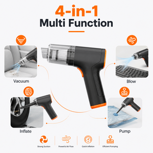 7 in 1 Mini <b>Portable</b> Cordless Handheld <b>Vacuum</b> Cleaner Air Duster Blower Inflator Deflator 4000Pa 50W Type C Rechargeable OEM ODM - Product Image 2