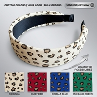 Bandeau en tissu fait main de haute qualité pour femme, motif léopard, style personnalisable, couleur unie, simple et élégant