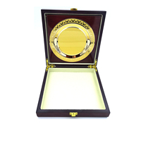 Carte souvenir de remerciement en bois de rose brillant, plaque métallique personnalisée avec emballage en bois