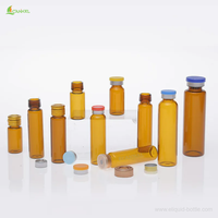 Flacon en verre ambré transparent anti-fuite pour solution buvable, flacon rond avec bouchon en aluminium facile à ouvrir
