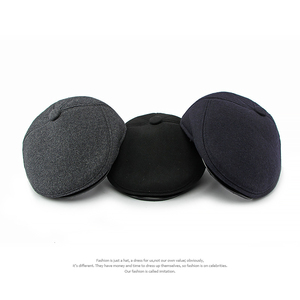 Casquette de lierre pour hommes casquettes à oreillettes invisibles rétractables couverture d'<span class=keywords><strong>oreille</strong></span> extérieure chaude béret plat gavroche Gatsby chapeaux - Product Image 2