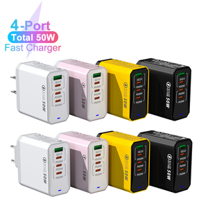 Justlink 50W 4 Ports USB Chargeur PD25W Charge rapide QC3.0 Type C Adaptateur avec 5A ABS pour station d'alimentation de téléphone portable - Product Image 1