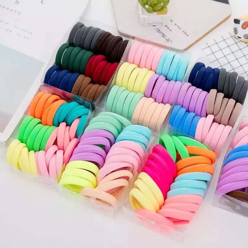 20-100Pcs Hair Bands Ponytail Holder Hair Ties Headband Scrunchies Pack Scrunchie Elastic Hair Rope For Women