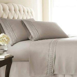 Nhà Thiết Kế Mới Độc Vua Nữ Hoàng Chải 100% Bộ Chăn Sợi Nhỏ 90gsm 100% Ga Trải Giường Polyester - Product Image 1