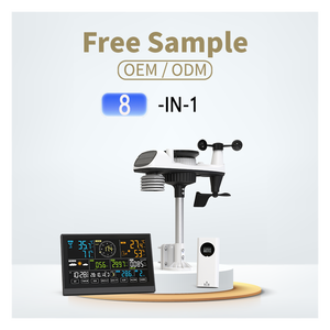 Đa chức năng Composite Đồng hồ bàn tovc/Gió/Mưa/uvi/Baro/Temp/Humi/ánh sáng Trạm thời tiết dự báo thời tiết nguyên tử bảng đồng hồ - Product Image 1