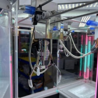 Machine à grue à monnayeur pour animaux en peluche, Guangdong, usage commercial, type de prise personnalisé, métal et plastique, anglais, intérieur/extérieur