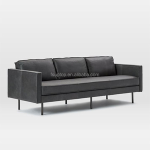 Modern Popular Living Room Sectional Sofa Villa Home <strong>Brown</strong> Leather Sofa - Product Image 6