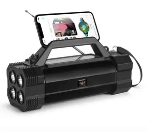 HF-U40 outdoor flashlight Solar energy portable wireless speaker with USB TF MP3 mini FM radio and reading lamp