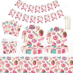 Juego de Vajilla DAMAI Candyland, Platos, Servilletas, Decoración de Mesa para Fiestas Navideñas, Cumpleaños Infantiles, Baby Shower para 8 Personas - Product Image 2