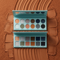 Palette de fards à paupières scintillants mats personnalisables 12 couleurs bleu menthe avec logo sur mesure – Vente chaude