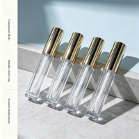 Emballage d'essai pour échantillon de gloss à lèvres de haute qualité, mini flacon de 1 ml avec bouchon à vis rose doré
