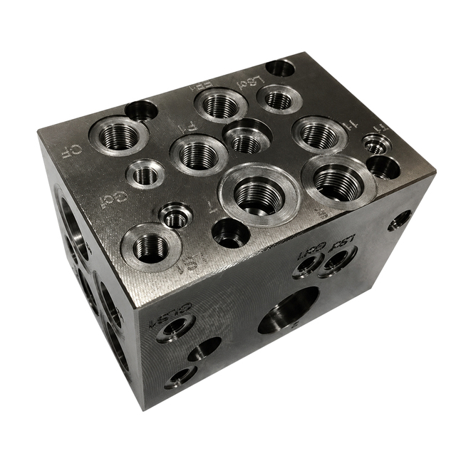 Custom CNC Machined Ductile Iron Hydraulic Valve Block Precision Manifold Body for Automation and Heavy Equipment