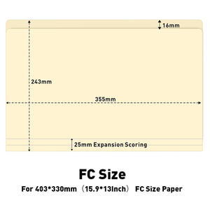 Foska 1/3 cắt Tab và Tab cắt thẳng màu be A4 FC Kích thước thư hợp pháp Kích thước thư mục giấy <span class=keywords><strong>manilla</strong></span> cho các tập tin tài liệu giấy - Product Image 3