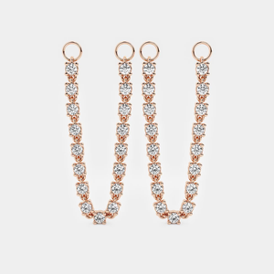 Aros con Cadena y 1 Diamante Redondo Cultivado en Laboratorio, Joyería Elegante y Moderna para Mujer, un Toque de Lujo - Product Image 1