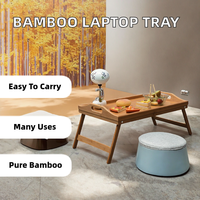 Plateau de petit-déjeuner pliable en bambou robuste à un seul niveau, personnalisable en usine, écologique, pour utilisation dans le salon
