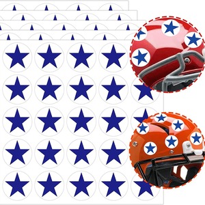 Autocollants étoiles ovales ronds en plastique pour casque de football, accessoires de sport, utilisation universelle unisexe - Product Image 1