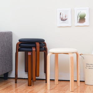 Sedia <span class=keywords><strong>da</strong></span> <span class=keywords><strong>Pranzo</strong></span> in Stile Nordico - Sgabello in Legno Massello, Arredamento Casa in Stile Cinese Moderno, Tavolo <span class=keywords><strong>da</strong></span> <span class=keywords><strong>Pranzo</strong></span> per <span class=keywords><strong>Soggiorno</strong></span> - Sgabello Impilabile Compatto - Product Image 1