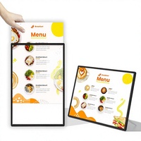 Support de panneau lumineux LED rectangulaire en aluminium et verre pour menu lumineux, idéal pour restaurant/bar/magasin